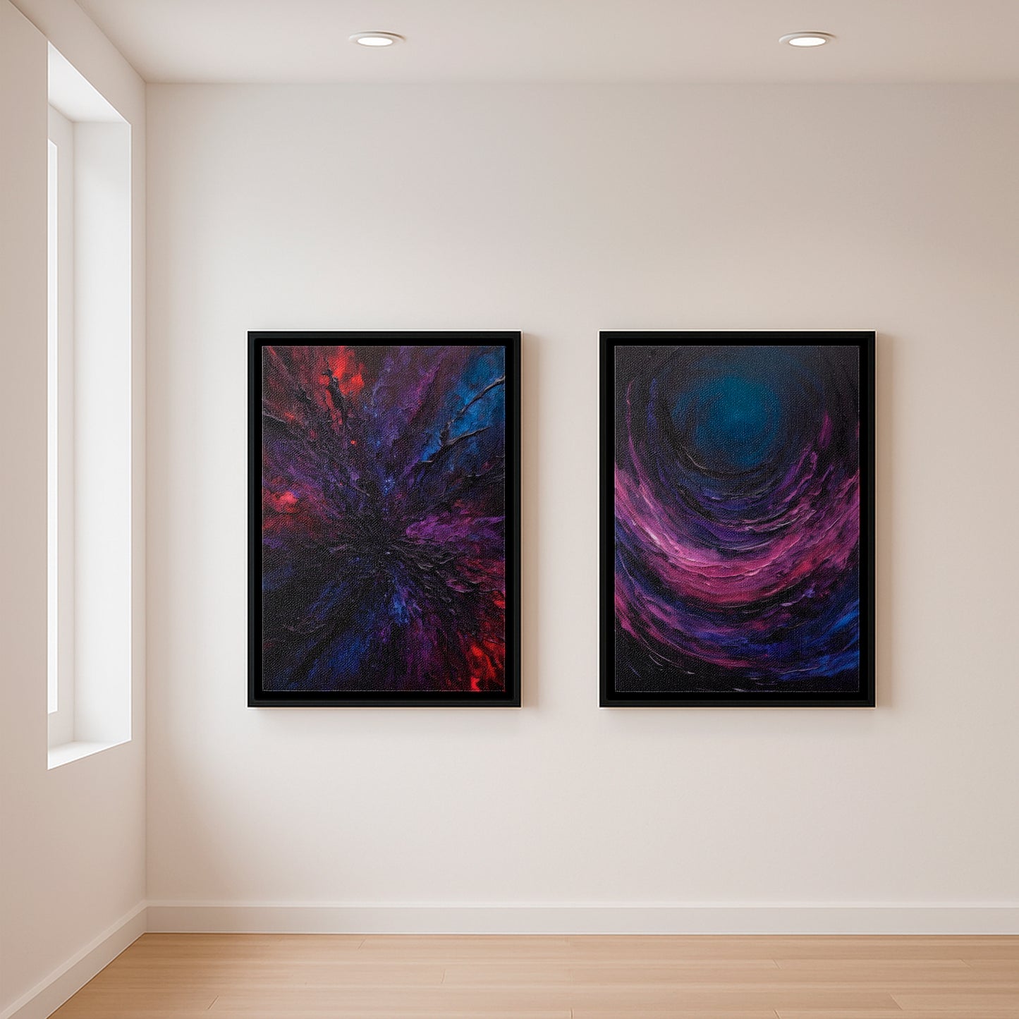 Cosmic Bloom - Framed Canvas