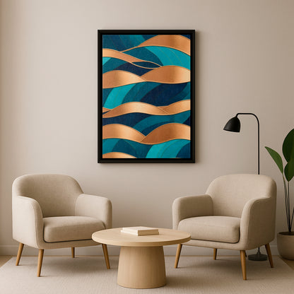 The Gilded Sea - Framed Canvas