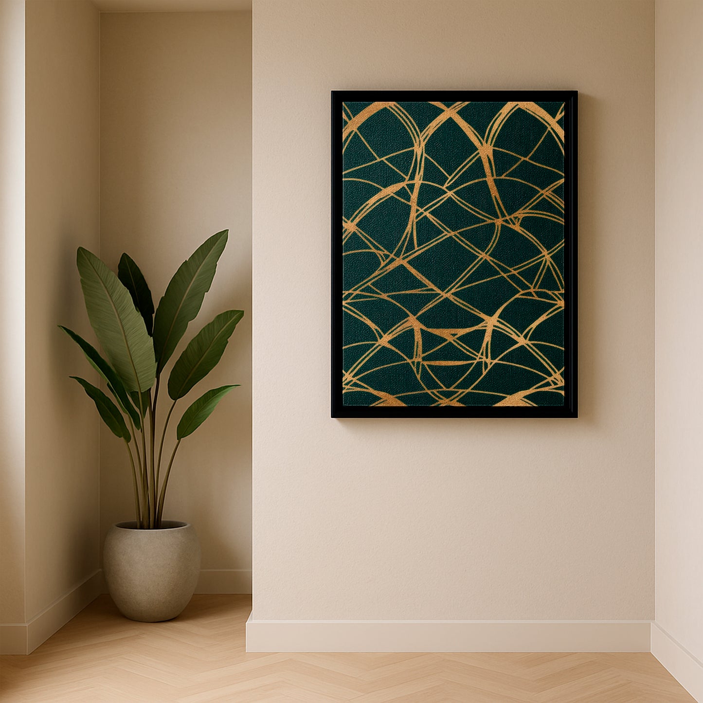 Golden Veins - Framed Canvas