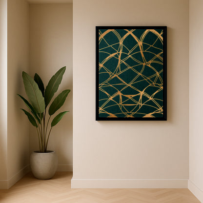 Golden Veins - Framed Canvas