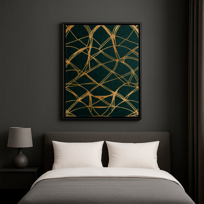 Golden Veins - Framed Canvas