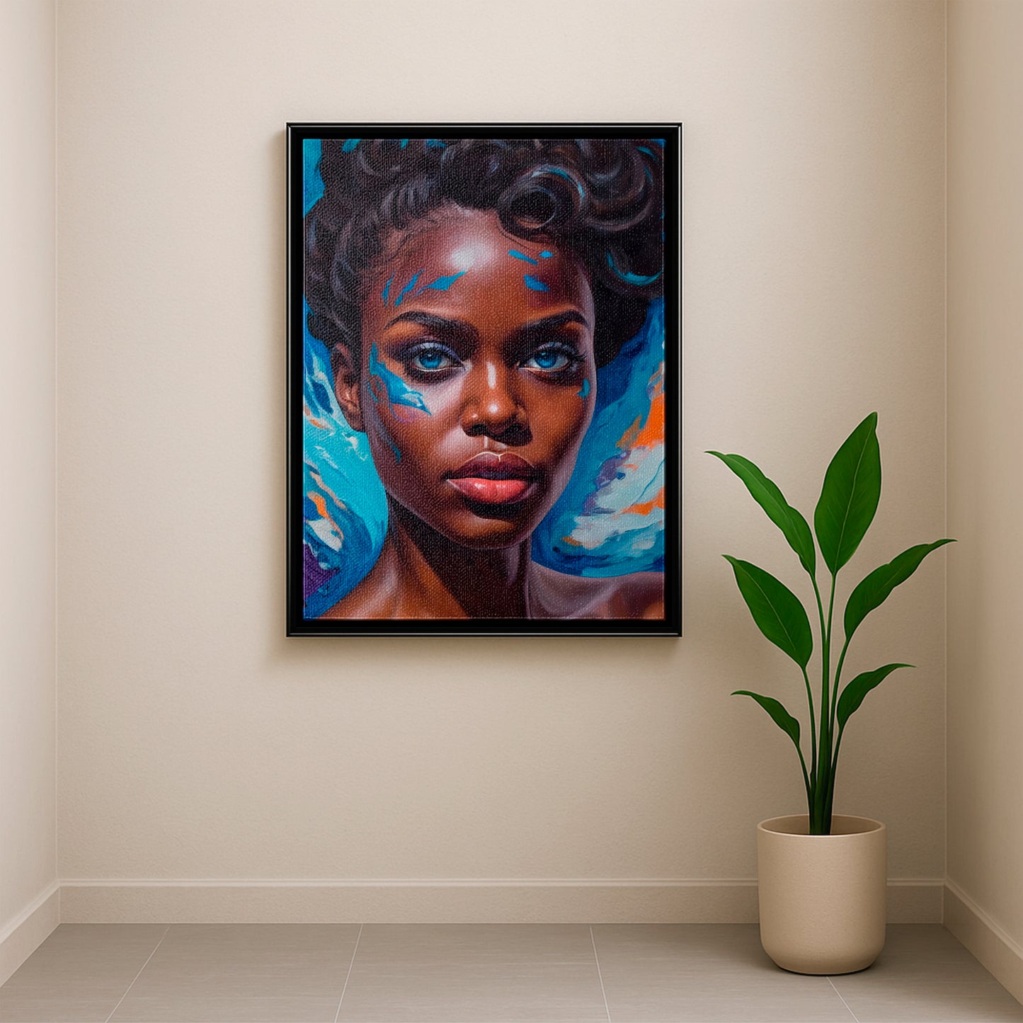 Sapphire Allure - Framed Canvas