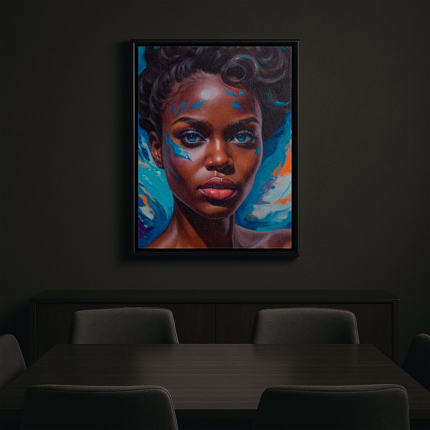 Sapphire Allure - Framed Canvas