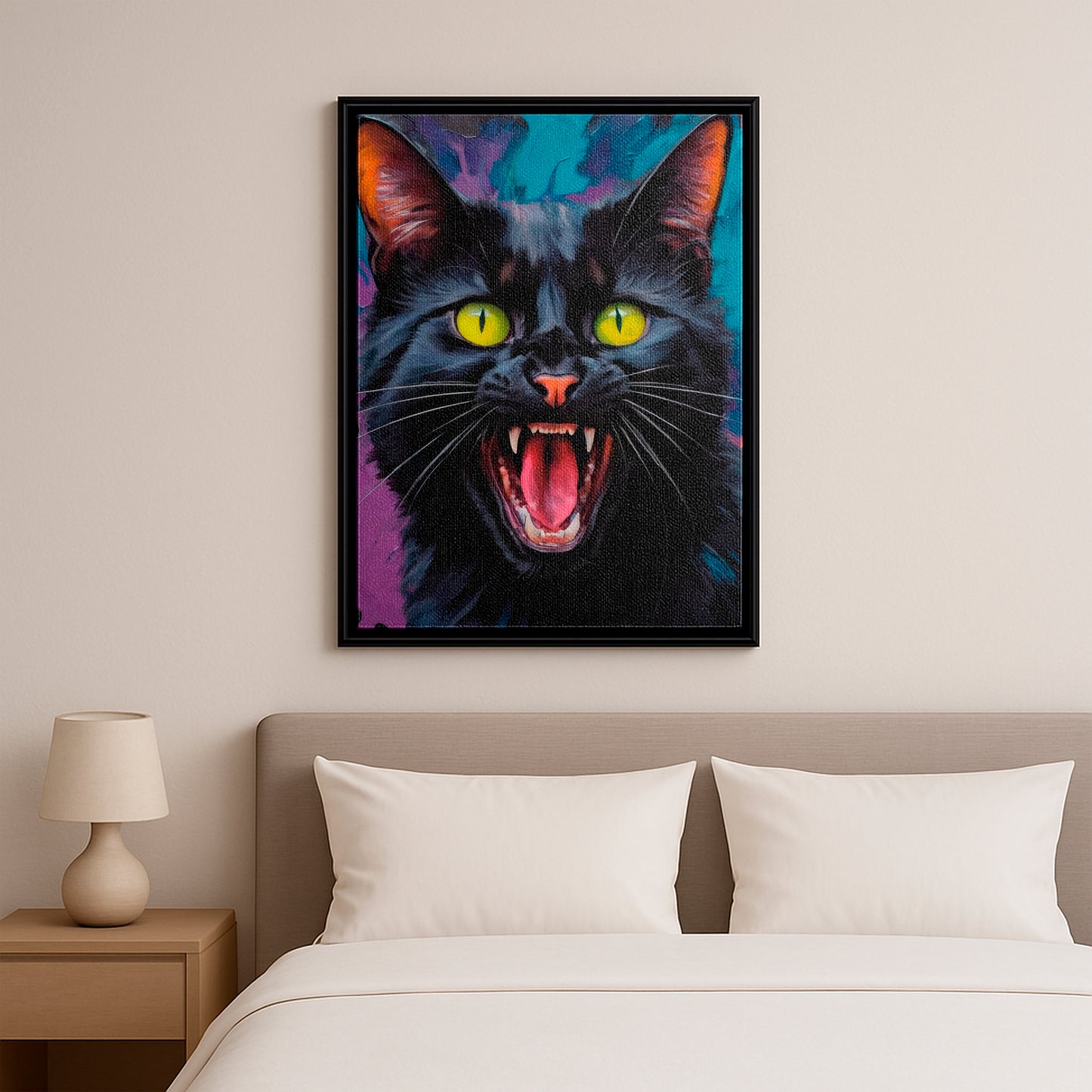 Dark Whiskers - Framed Canvas