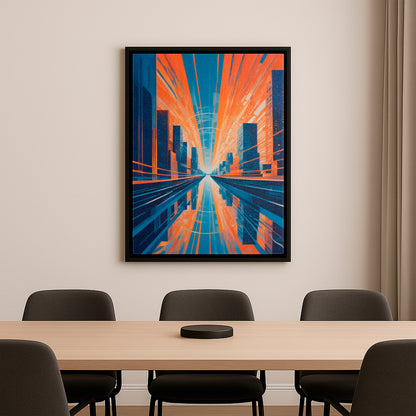 The River of Progress - Framed Canvas