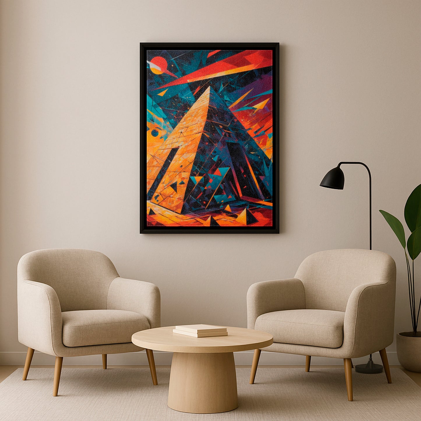 Pyramid of Celestial Secrets - Framed Canvas
