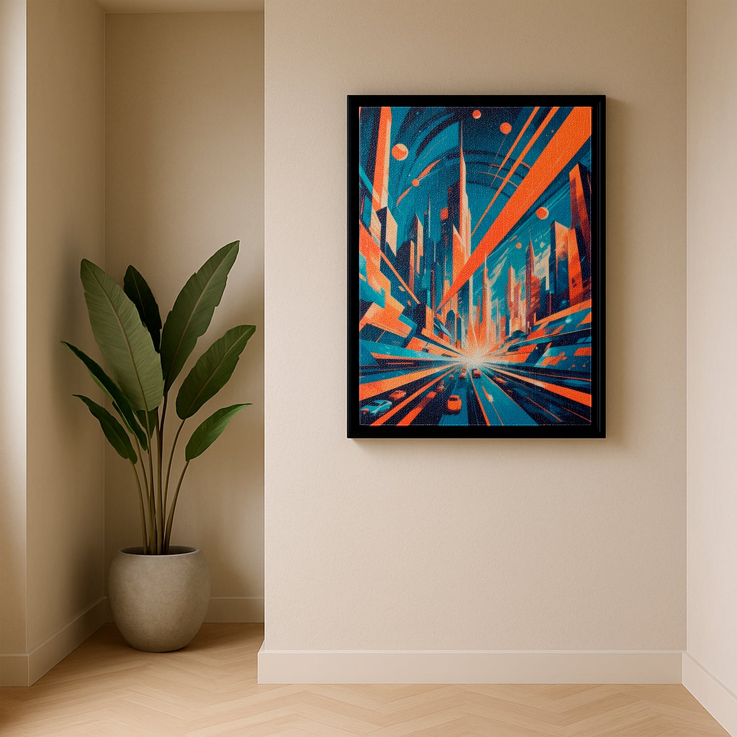 Dawn of the Metropolis - Framed Canvas