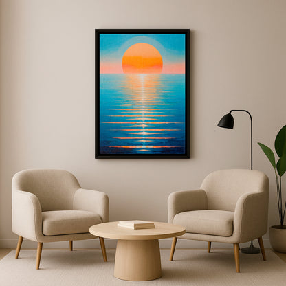 Shiny Waves - Framed Canvas