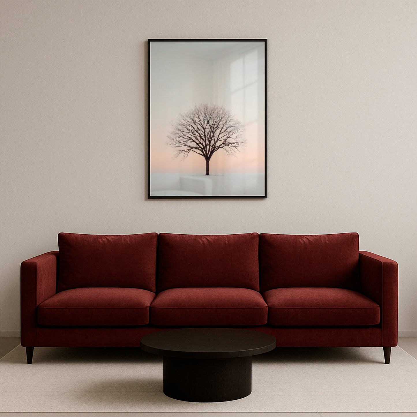 Alone in White - Framed Matte