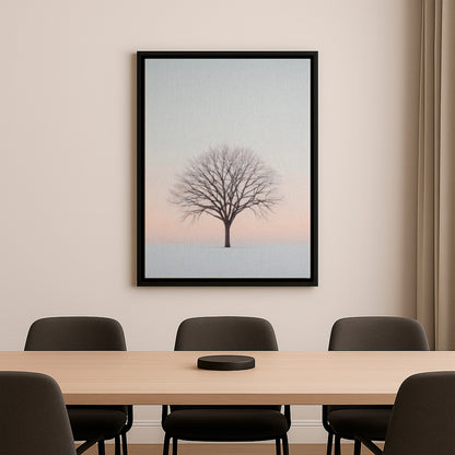 Alone in White - Framed Canvas