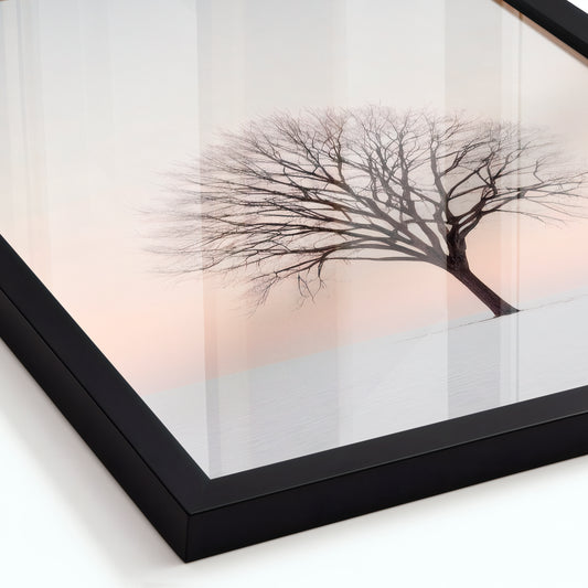 Alone in White - Framed Matte