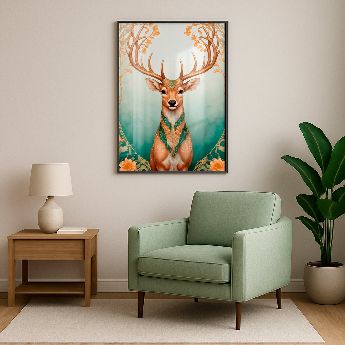 The Noble Gaze of the Forest Prince - Framed Matte