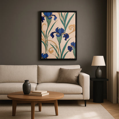 Azure Elegance - Framed Canvas