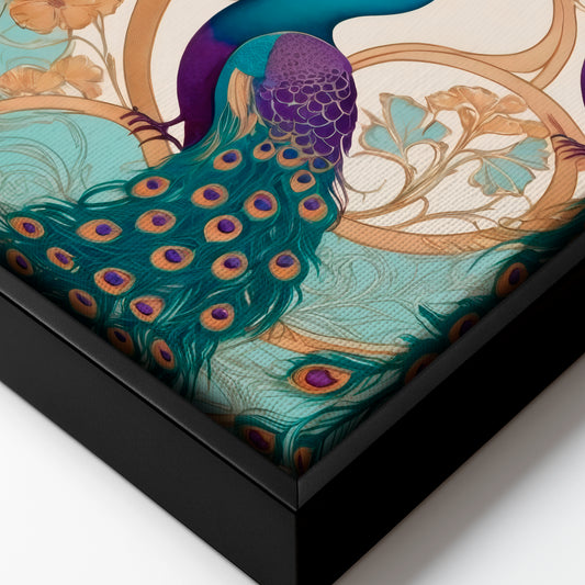Whispers of the Peacock - Framed Canvas