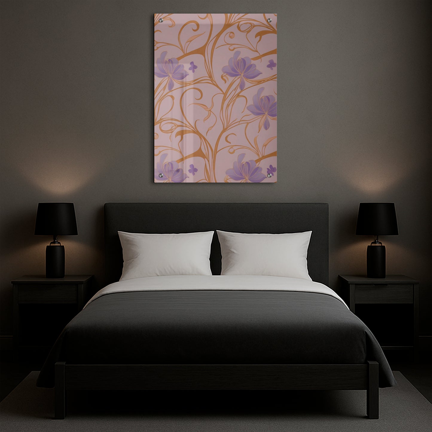 Gilded Violets - Acrylic