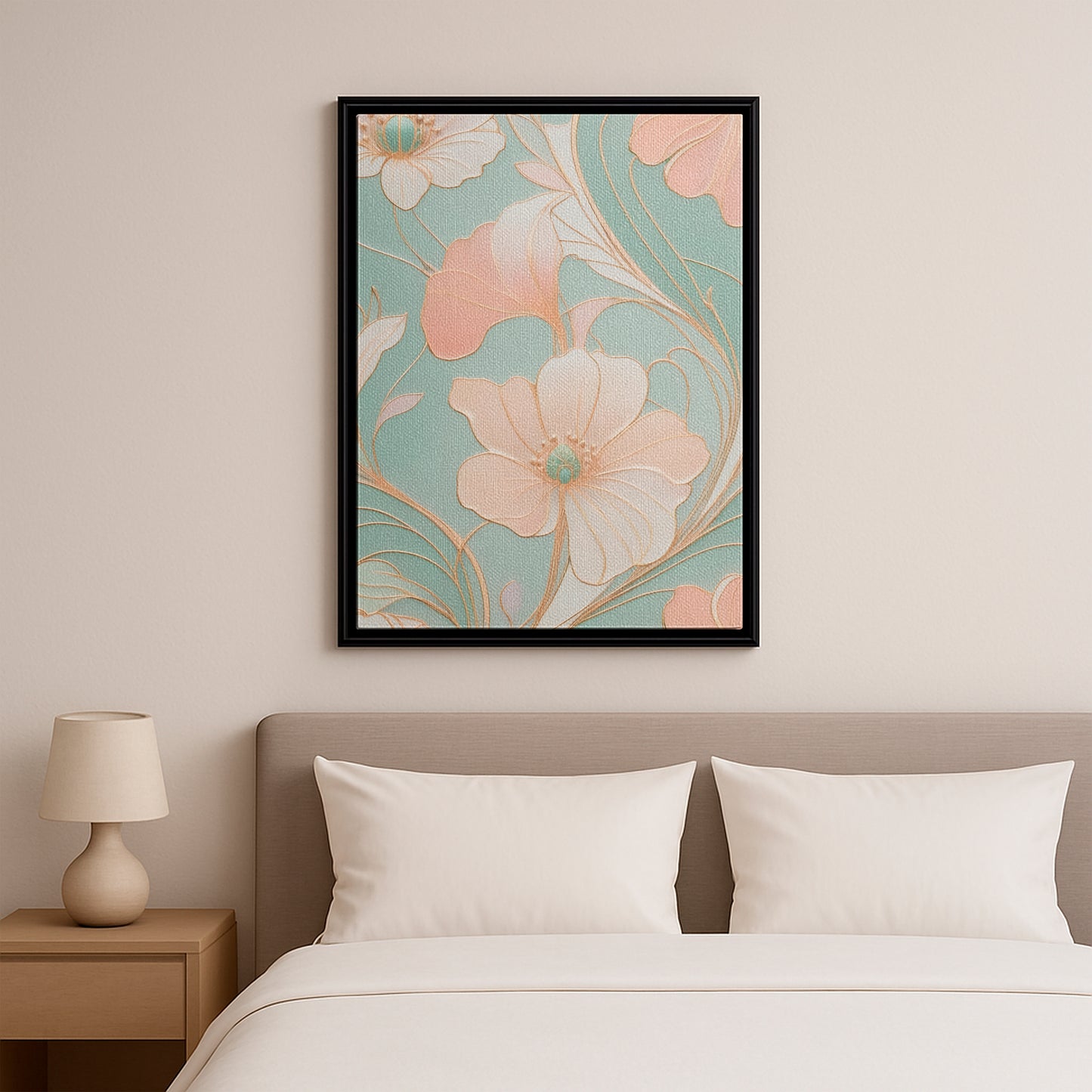 A Mirage of Soft Blooms - Framed Canvas